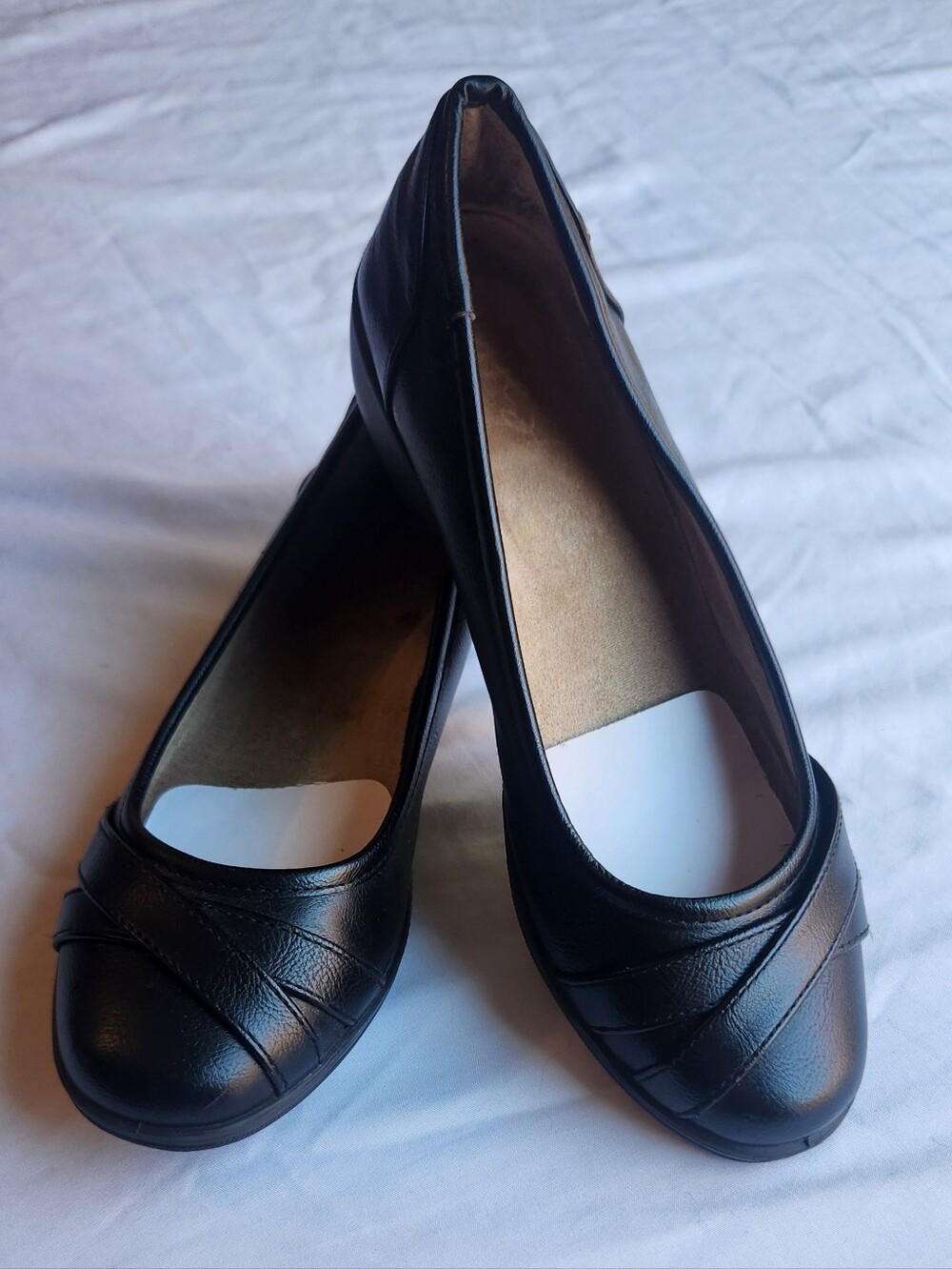 Life Stride Black Womens Classic Round-Toe Ballet Flats Work Comfort Support 7.5